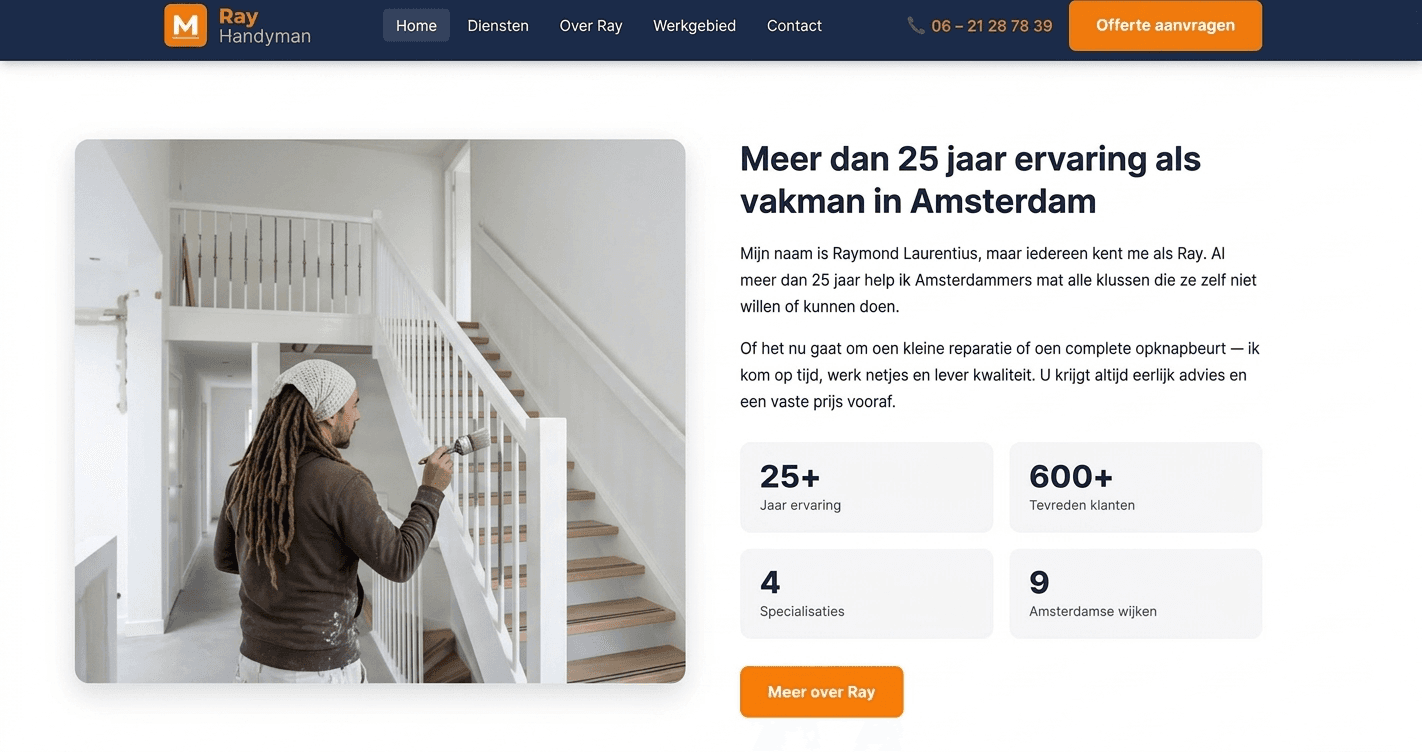 Ray Handyman website screenshot